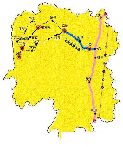 张家界旅游报价 - 湖南省自驾车路线图